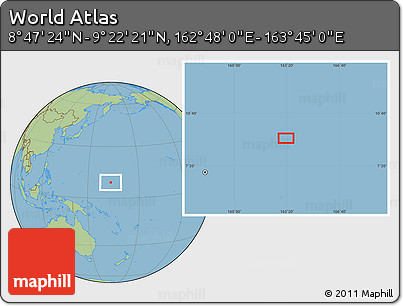 Savanna Style Location Map of the Area around 9° 4' 52" N, 163° 16' 30" E