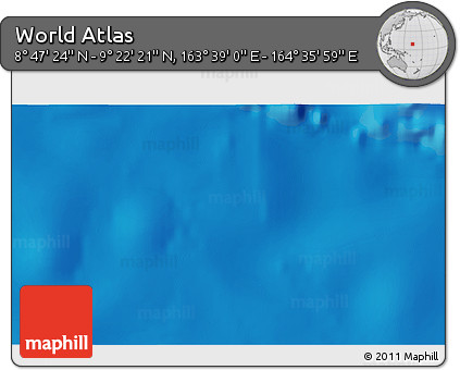 Shaded Relief 3D Map of the Area around 9° 4' 52" N, 164° 7' 30" E