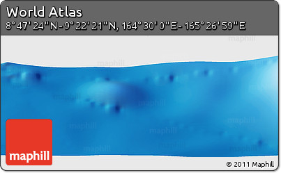 Physical Panoramic Map of the Area around 9° 4' 52" N, 164° 58' 29" E