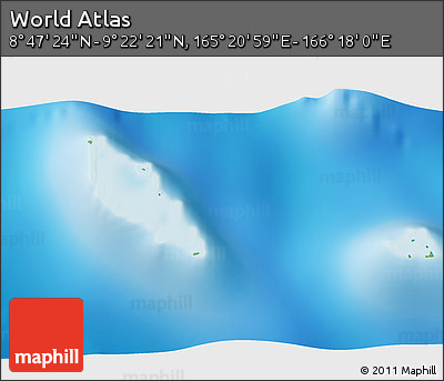 Physical 3D Map of the Area around 9° 4' 52" N, 165° 49' 29" E