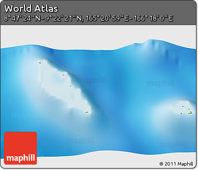 Physical 3D Map of the Area around 9° 4' 52" N, 165° 49' 29" E
