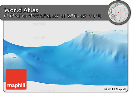 Physical Panoramic Map of the Area around 9° 4' 52" N, 166° 40' 30" E