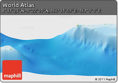 Physical Panoramic Map of the Area around 9° 4' 52" N, 166° 40' 30" E