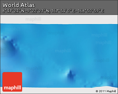 Physical 3D Map of the Area around 9° 4' 52" N, 168° 22' 30" E