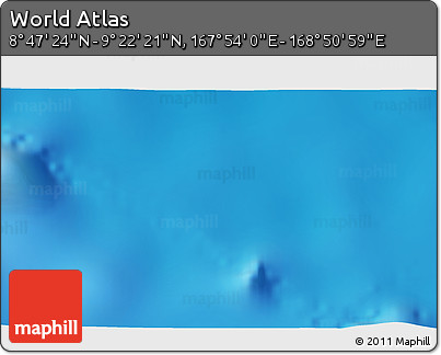 Physical 3D Map of the Area around 9° 4' 52" N, 168° 22' 30" E
