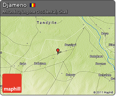 Physical 3D Map of Djameno