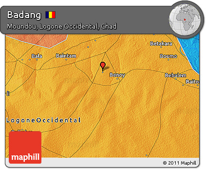 Political 3D Map of Badang