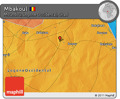 Political 3D Map of Mbakoul