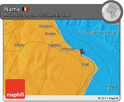 Political 3D Map of Nama