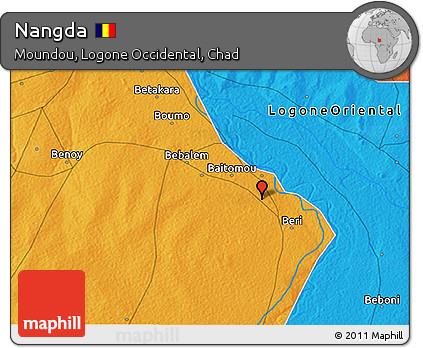 Political 3D Map of Nangda