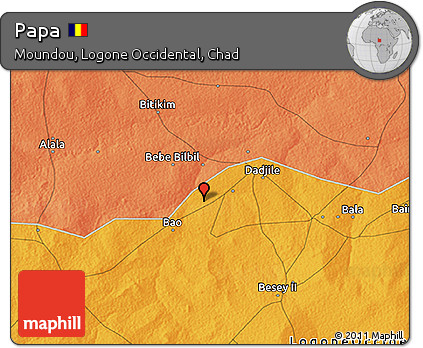 Political 3D Map of Papa