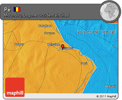 Political 3D Map of Pé