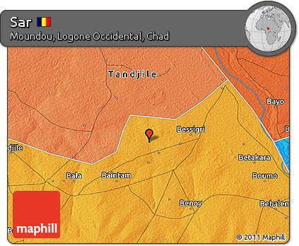 Political 3D Map of Sar