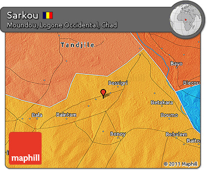 Political 3D Map of Sarkou