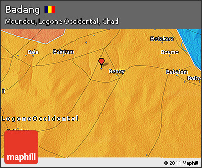 Political 3D Map of Badang