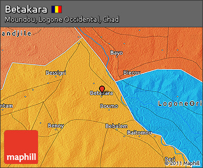Political 3D Map of Betakara