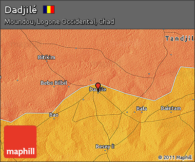 Political 3D Map of Dadjilé