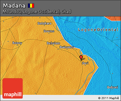Political 3D Map of Madana