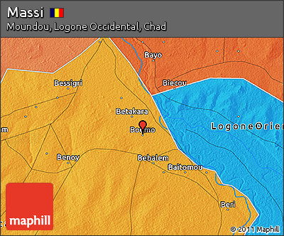 Political 3D Map of Massi