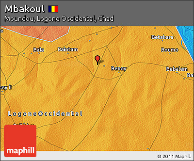 Political 3D Map of Mbakoul