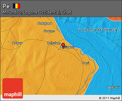 Political 3D Map of Pé