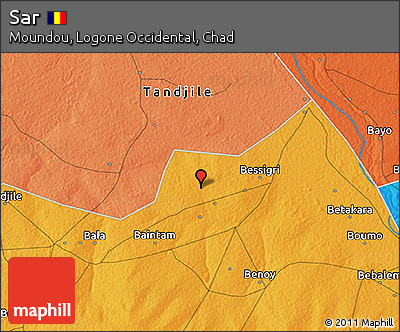 Political 3D Map of Sar