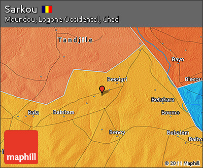 Political 3D Map of Sarkou