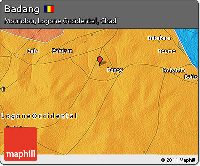 Political 3D Map of Badang