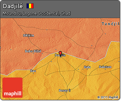 Political 3D Map of Dadjilé