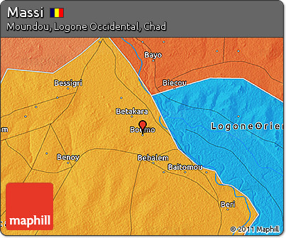Political 3D Map of Massi