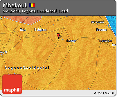 Political 3D Map of Mbakoul