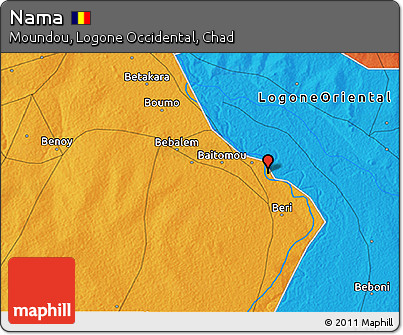 Political 3D Map of Nama