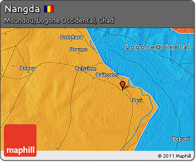 Political 3D Map of Nangda
