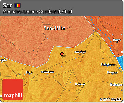 Political 3D Map of Sar