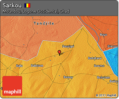 Political 3D Map of Sarkou