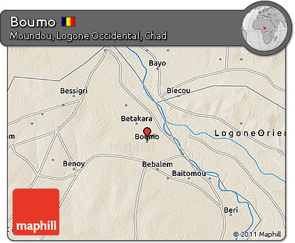 Shaded Relief 3D Map of Boumo