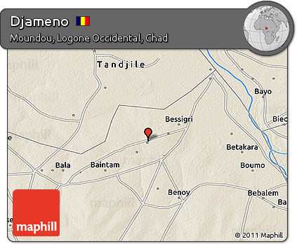 Shaded Relief 3D Map of Djameno