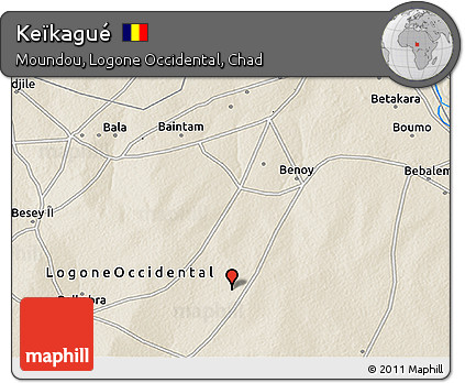 Shaded Relief 3D Map of Keïkagué