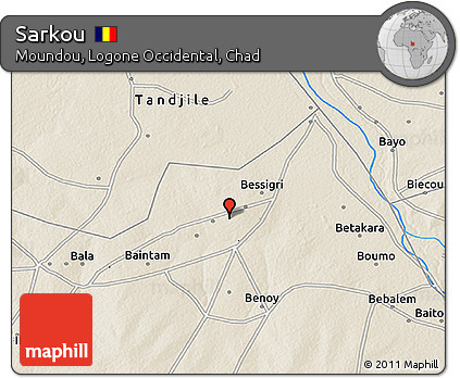 Shaded Relief 3D Map of Sarkou
