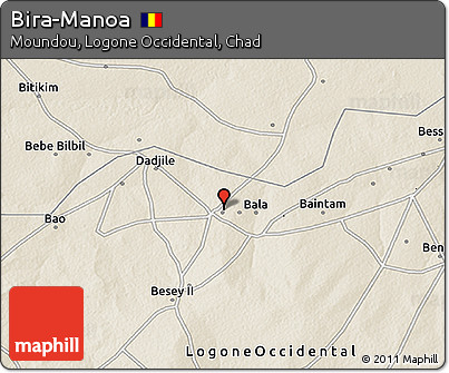 Shaded Relief 3D Map of Bira-Manoa