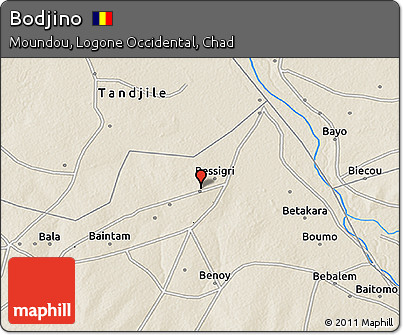 Shaded Relief 3D Map of Bodjino