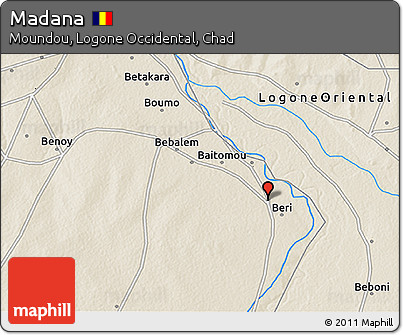 Shaded Relief 3D Map of Madana