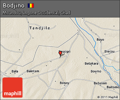 Shaded Relief 3D Map of Bodjino