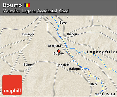 Shaded Relief 3D Map of Boumo