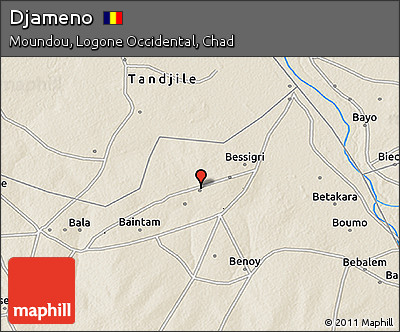Shaded Relief 3D Map of Djameno