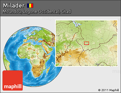 Physical Location Map of Milader