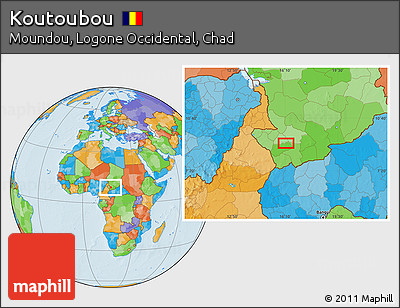 Political Location Map of Koutoubou