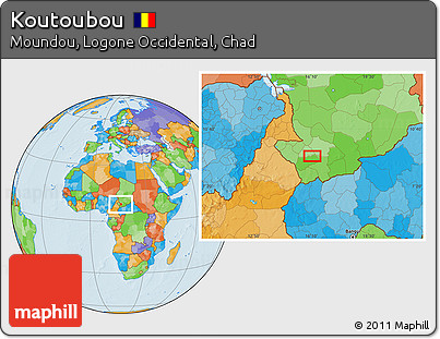 Political Location Map of Koutoubou