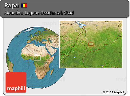 Satellite Location Map of Papa