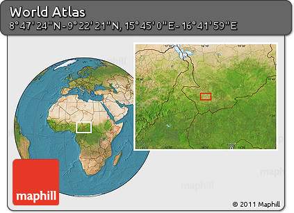 Satellite Location Map of the Area around 9° 4' 52" N, 16° 13' 30" E